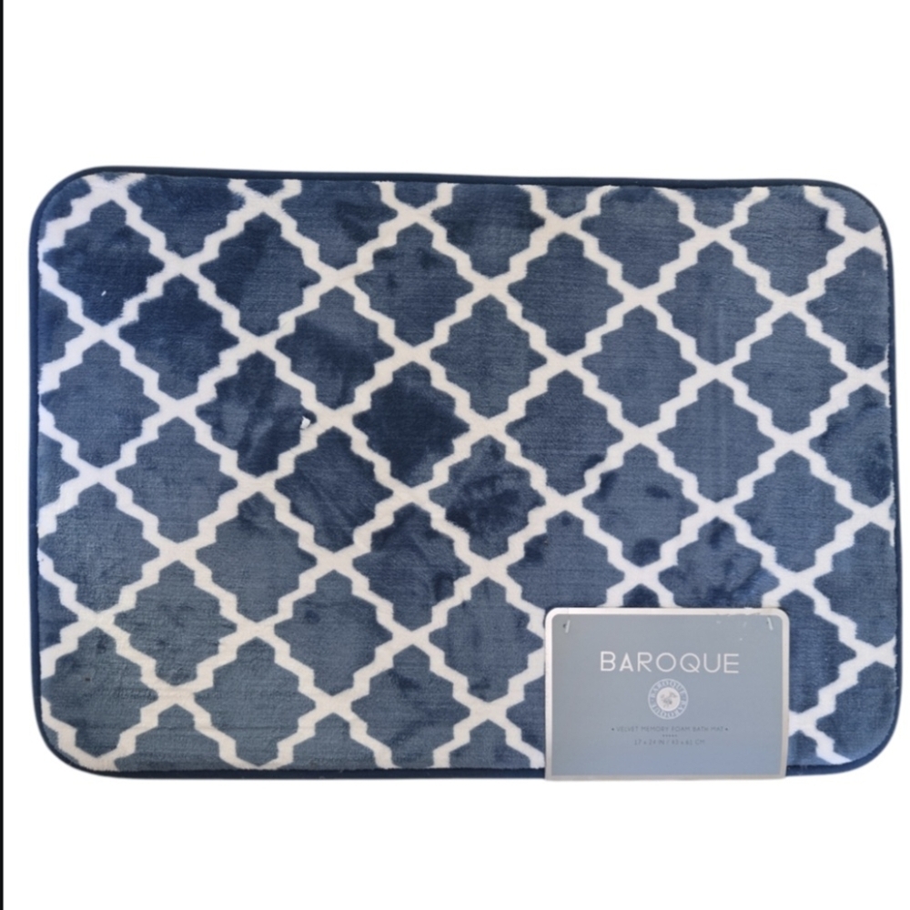 Baroque Velvet Memory Foam Bath Mat